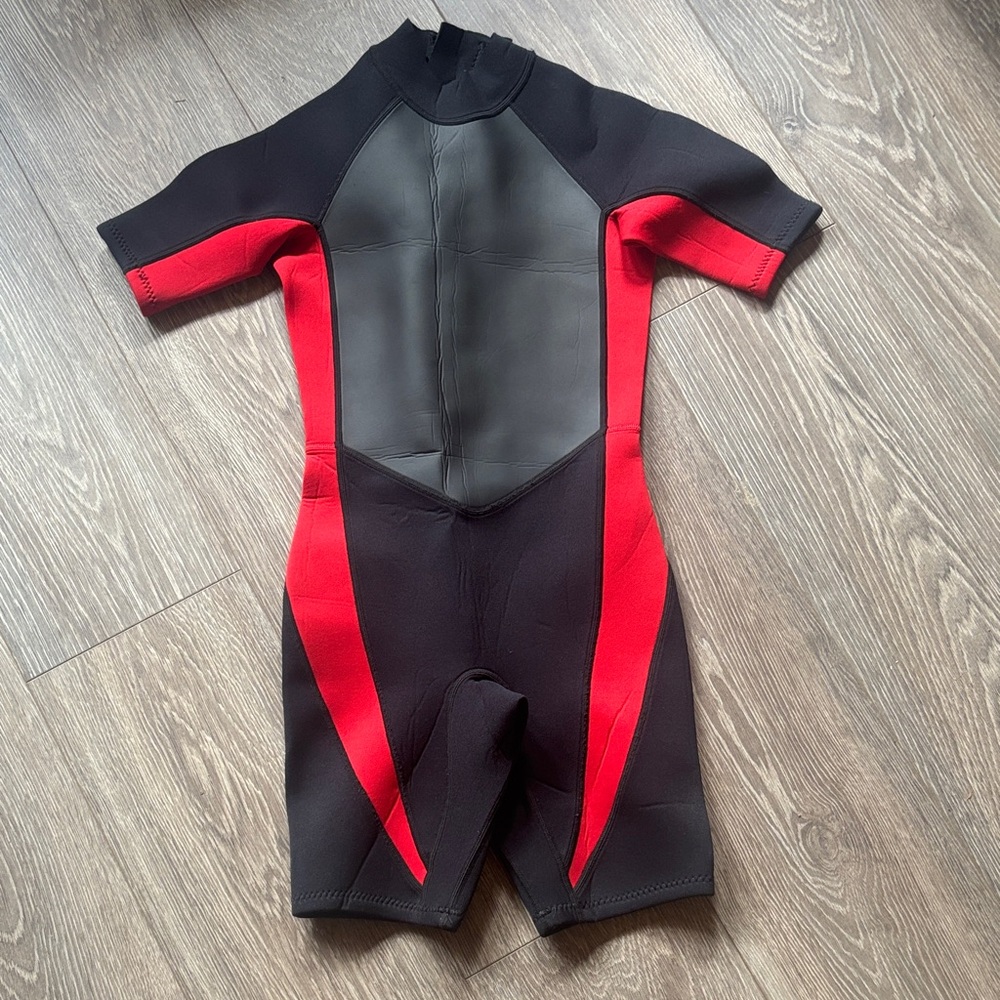 Lands' End Kids Black and Red Swim Rashguard